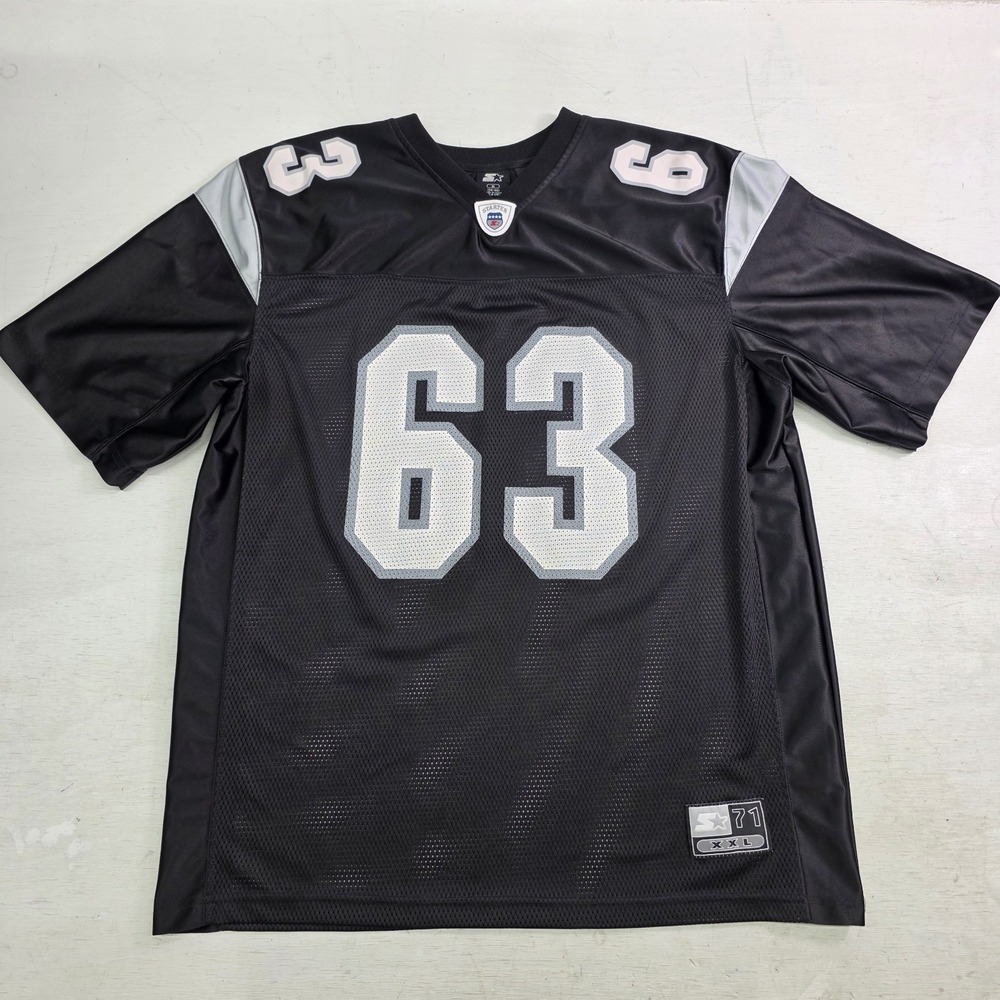 Vintage 90s Retro Starter Gridiron Black #63 Mesh Football Jersey Men's Sz M EUC